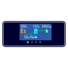 Solar inverter isolated on white background. Inverter control panel.