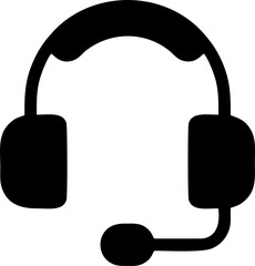 Customer Support Headset Icon Illustration