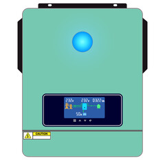 Solar inverter isolated on white background. Inverter control panel.