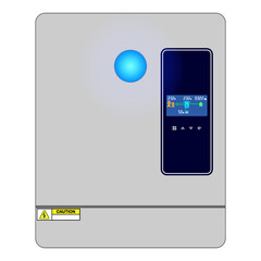 Solar inverter isolated on white background. Inverter control panel.