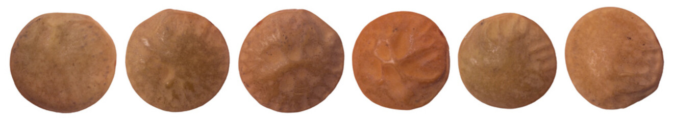 Isolated macro shoot of lentils collection on a white background