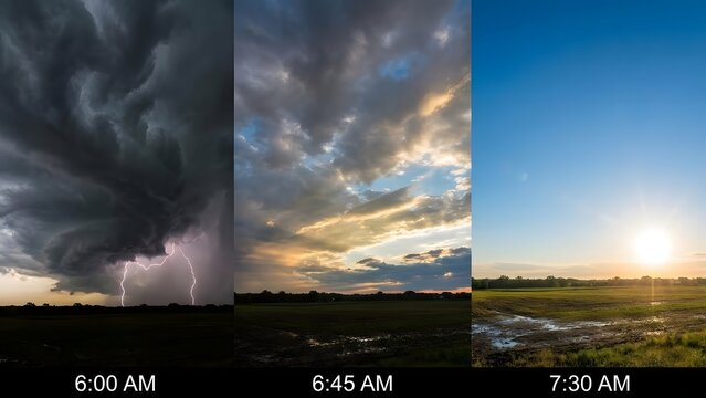 Time-Lapse of Storm Development and Sunrise.