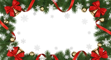 christmas frame with fir branches