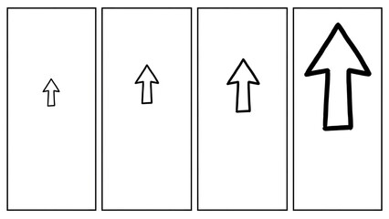 Sequence of Upward Arrows in Different Styles.