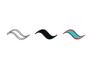 Collection of different style wave icon