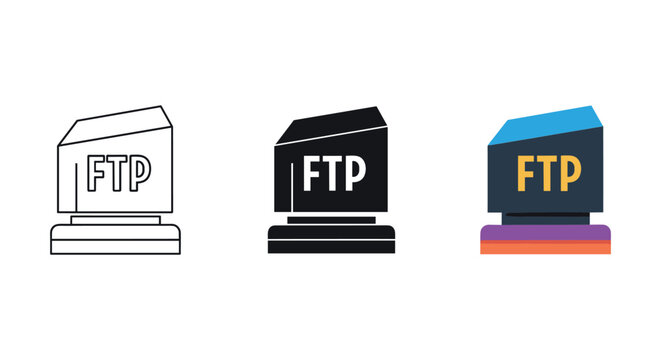 Ftp computer icons in different styles