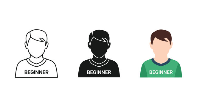 Three beginner avatars representing new users