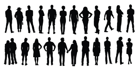  silhouettes of different people rear view 