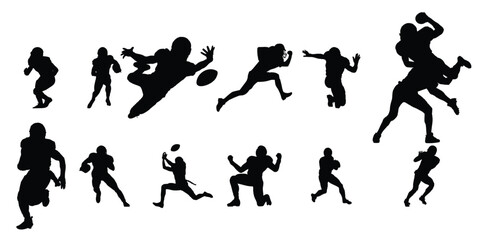 american football players silhouettes 