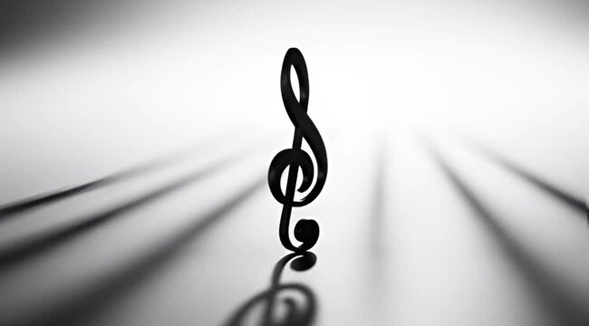 Treble clef animation on flowing fabric