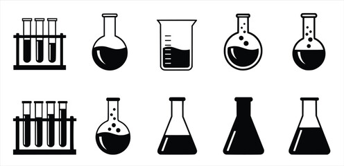 silhouette of a collection of scientific laboratory