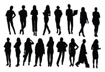 silhouettes of business people