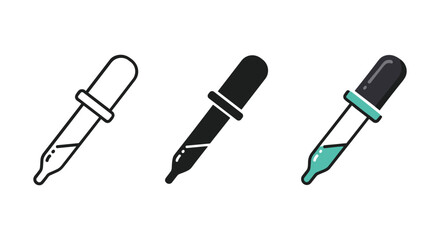 Pipette icon set in different styles