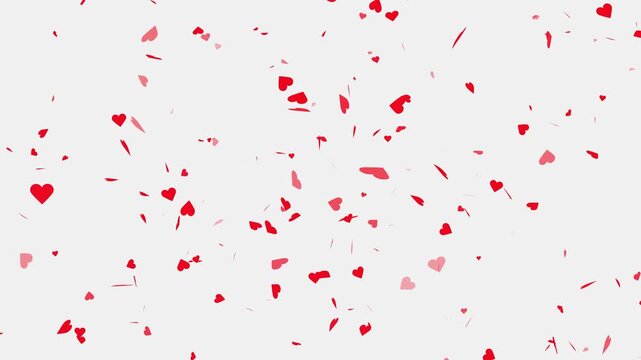valentines day hearts falling isolated alpha channel animation, 4K Red heart confetti falling on white background with aplha matte,
Heart shape confetti - loop, alpha channels, 4K