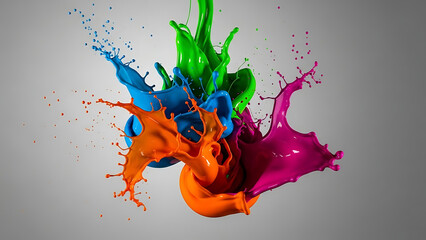 Explosion of vibrant liquid colors in motion.