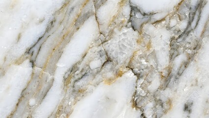 Close-up of White Marble Surface with Gray Veins.