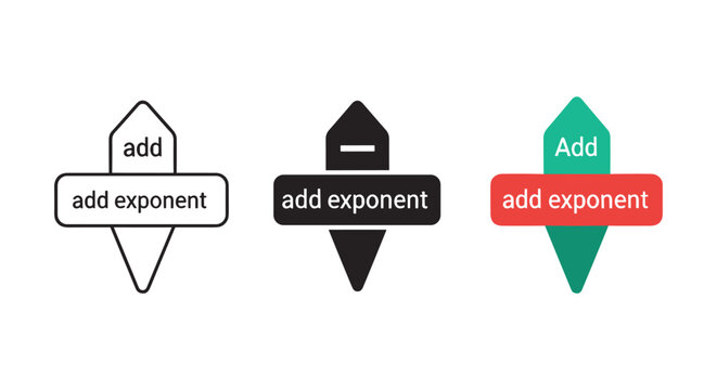 Add exponent button icons in different colors and styles