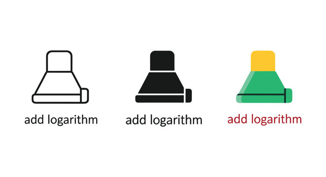Add logarithm icon set in various colors and styles