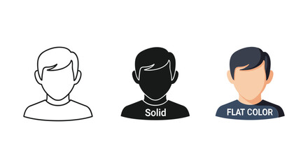 Different illustration styles of a man's portrait