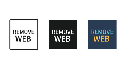 Remove web button icons in different colors and styles