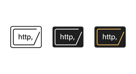 Http icon set with different color variations