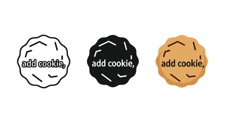Cookie illustration with add cookie text in different colors