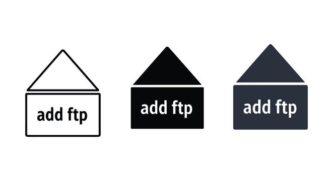 Add ftp icon set for web design and development