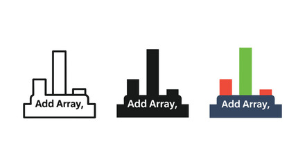Fototapeta premium Add array icon set in various color schemes
