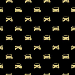 Car rental seamless pattern isolated on black background