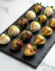 Artful Arrangement of Indulgent Chocolate-Covered Strawberries