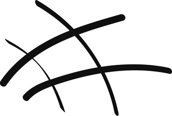 Dynamic abstract pattern of curved black lines intersecting on a white background, creating a modern, hand-drawn grid or network design