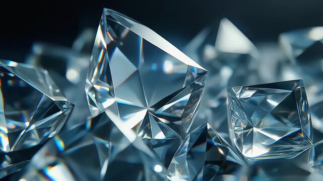 Close-up glass objects casting photometric caustic light patterns under ultra-clean studio lighting, showcasing optical refraction, transparency, and modern abstract elegance.