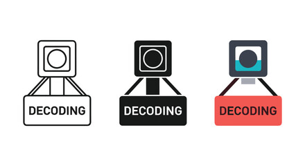 Decoding computer monitor icons set