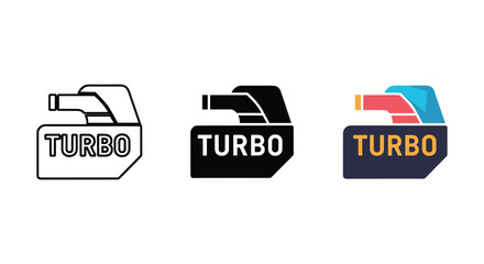 Turbo logo design variations for automotive industry
