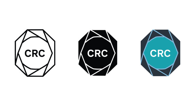 Crc logo design variations on white background