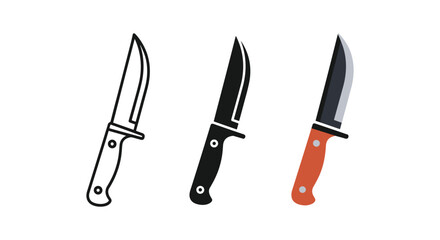 Collection of different knives in various colors