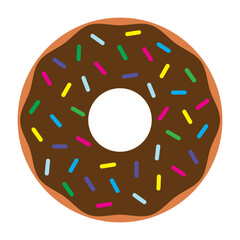 Vector multi color icons for Chocolate donut