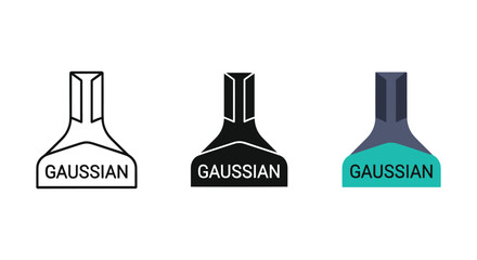 Gaussian logo design variations on white background