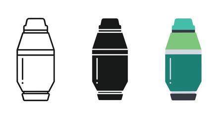 Three bottles with different color variations