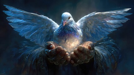 Dove of Peace in Radiant Hands
