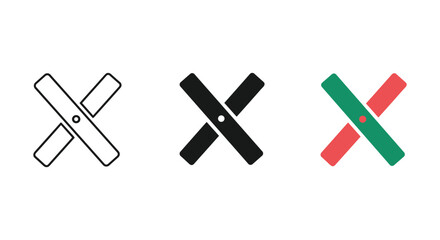 Obraz premium Set of three different colored cross symbols