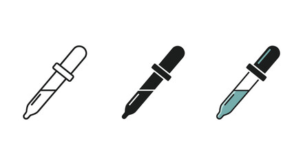 Pipette icon set for laboratory use