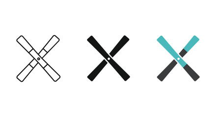 Fototapeta premium Set of three different style cross symbols