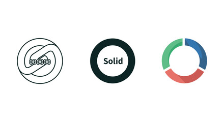 Collection of various circle icons with different designs and colors