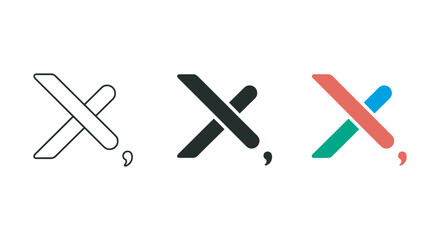 Logo design concepts featuring crossed elements