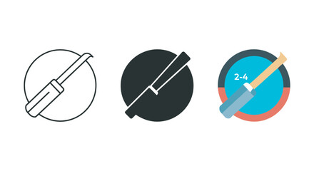 Pencil icon set in different styles and colors