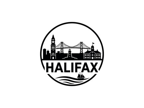 Halifax city of Canada skyline emblem with landmarks