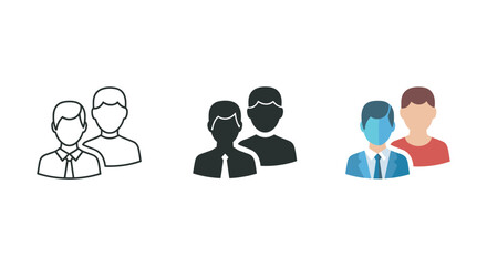 Different styles of business partners or colleagues