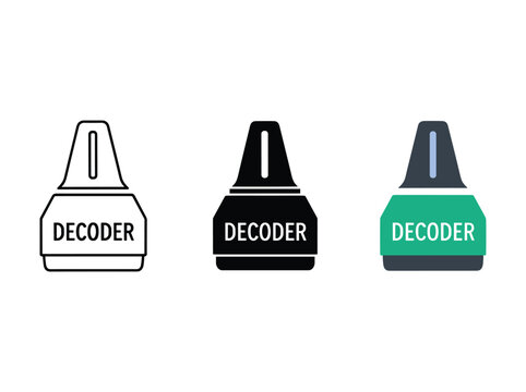 Decoder icons in different colors and styles