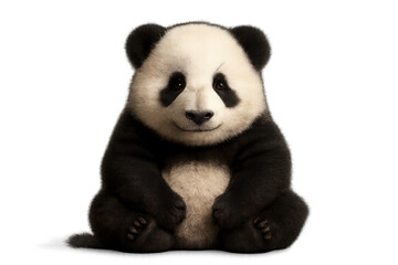 Naklejka premium Sitting Panda Bear Cute and Adorable transparent background Image AI